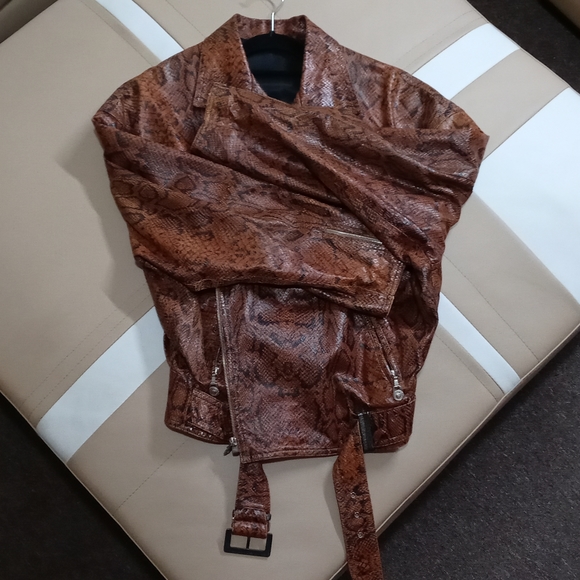 Gianni Versace Python Leather Biker Jacket - Picture 11 of 12